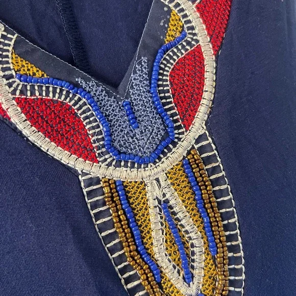 Avenue Blue Embellished Sleeveless Tank Top - Picture 3 of 4